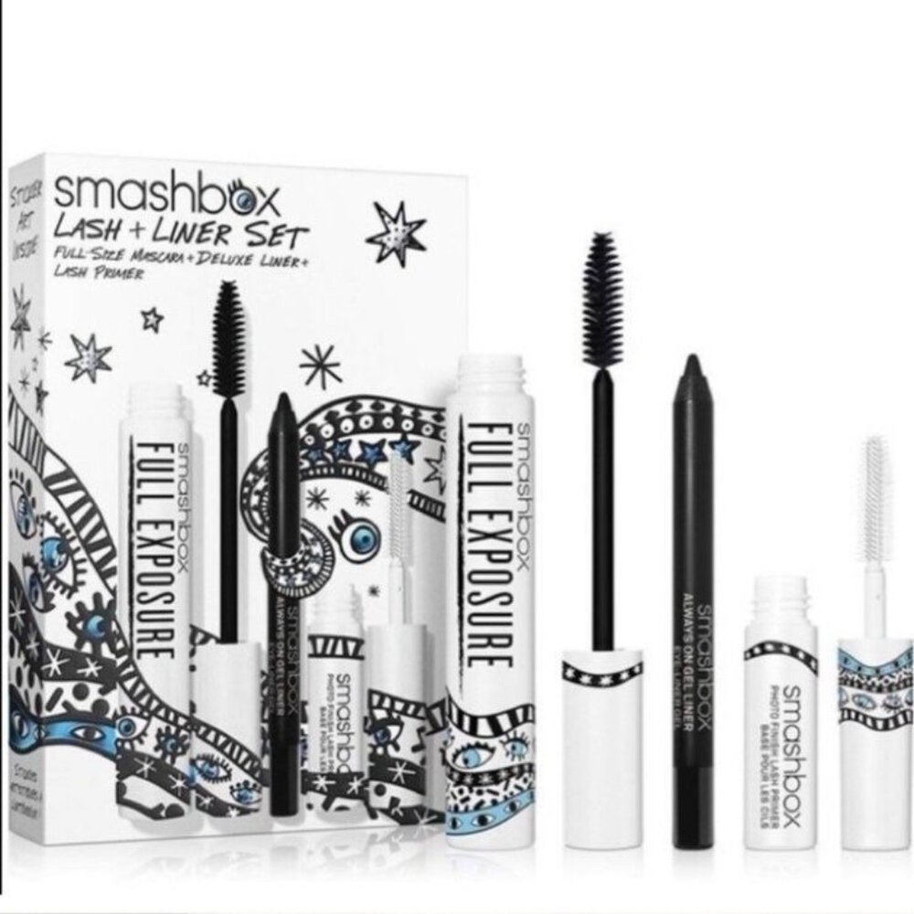 Smashbox Full Exposure Mascara + Lash Primer + Gel Eyeliner Set – Drawn In Decke